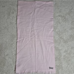 Juicy Couture Pink Houndstooth Wool Scarf